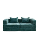 Convertible Floor Sofa Bed With Pillow Back Support Armrest