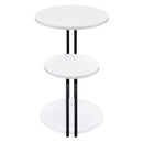Dixon - 3 Tier Round Accent Side Table With Slim Legs - White / Black