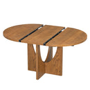 Topmax - 5 Piece Modern Extendable Round Dining Table Set With Removable Leaf For Small Places by HouseOfZazla