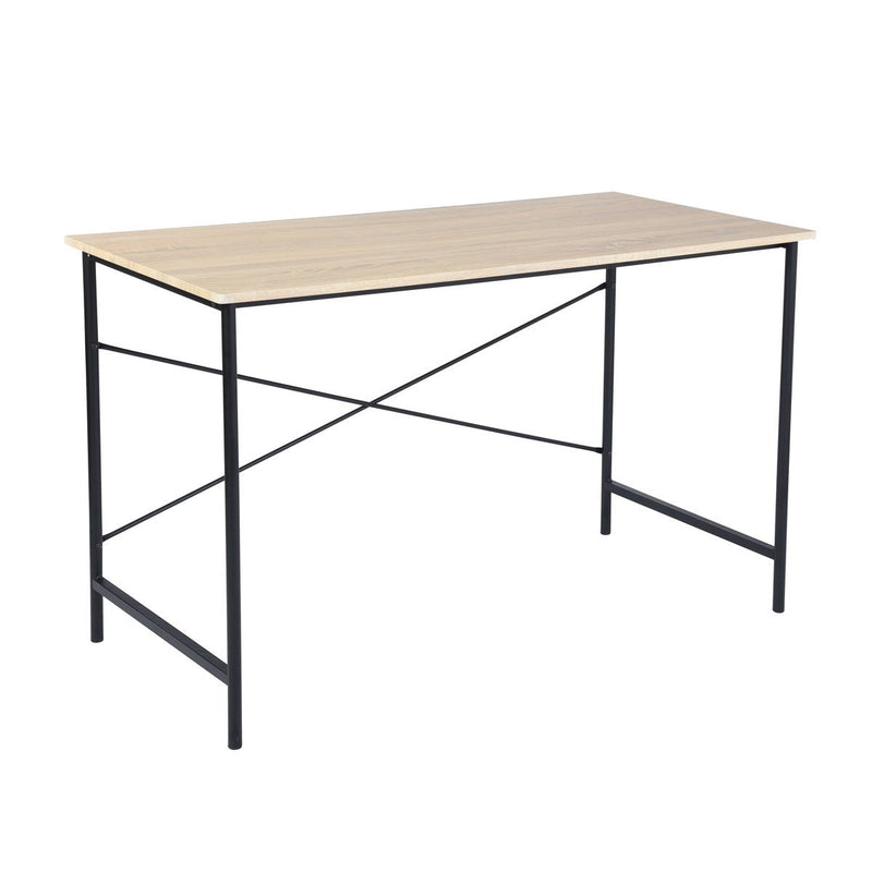 47.2" x 23.6" x 29.6" Metal Frame Home Office Writing Desk - Oak & Black