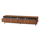 TV Stand, Entertainment Center With Fluted Drawers For Living Room - Walnut by HouseOfZazla