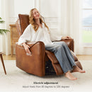 Electric Recliner Chair With Rocker And Swivel Function - Brown by HouseOfZazla