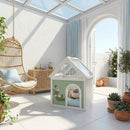 Indoor Cat House With Clear Roof Pet House For Small Cats & Dogs - Mint / White by HouseOfZazla