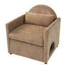 Coffee Pet Friendly Accent Chair with Hidden Pet Nook by HouseOfZazla