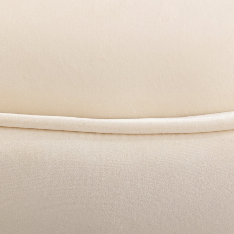 360 Degree Swivel Accent Chair Velvet Modern Upholstered Barrel Chair Over-Sized Soft Chair with Seat Cushion for Living Room, Bedroom, Office, Apartment, Beige