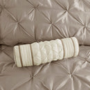 7 Piece Tufted Comforter Set Taupe Queen
