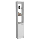 Linen Cabinet, 1 Door, 6 Shelves - White by Unique Piece Furniture