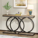 Console Table Narrow Long With Geometric Frame - Gray by HouseOfZazla