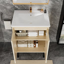 Bathroom Vanity With Ceramic Sink, Floor-Standing Design, Soft-Closing Drawers by HouseOfZazla