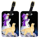 Snowman with Golden Retriever Luggage Tag