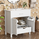 30-Inch Bathroom Vanity with Ceramic Sink and Ample Storage