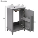 Modern Small Bathroom Vanity Cabinet With Ceramic Basin, Ample Storage, 1 Soft Close Door by Unique Piece Furniture