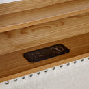 Twin Upholstered Sofa Bed With LED Lights, Storage Drawers, Adjustable Headboard & Wireless Charging - Beige by HouseOfZazla