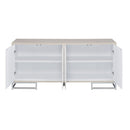 Panos - Console Cabinet - White Marcle / Chrome