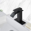 Waterfall Spout Bathroom Sink Single Handle Faucet with Pop-Up Drain