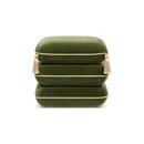 Monarch 19.5" Tassled Ottoman, Olive