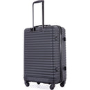 3 Piece Luggage Sets ABS Lightweight Suitcase with Two Hooks, Spinner Wheels, TSA Lock, (20/24/28) Black