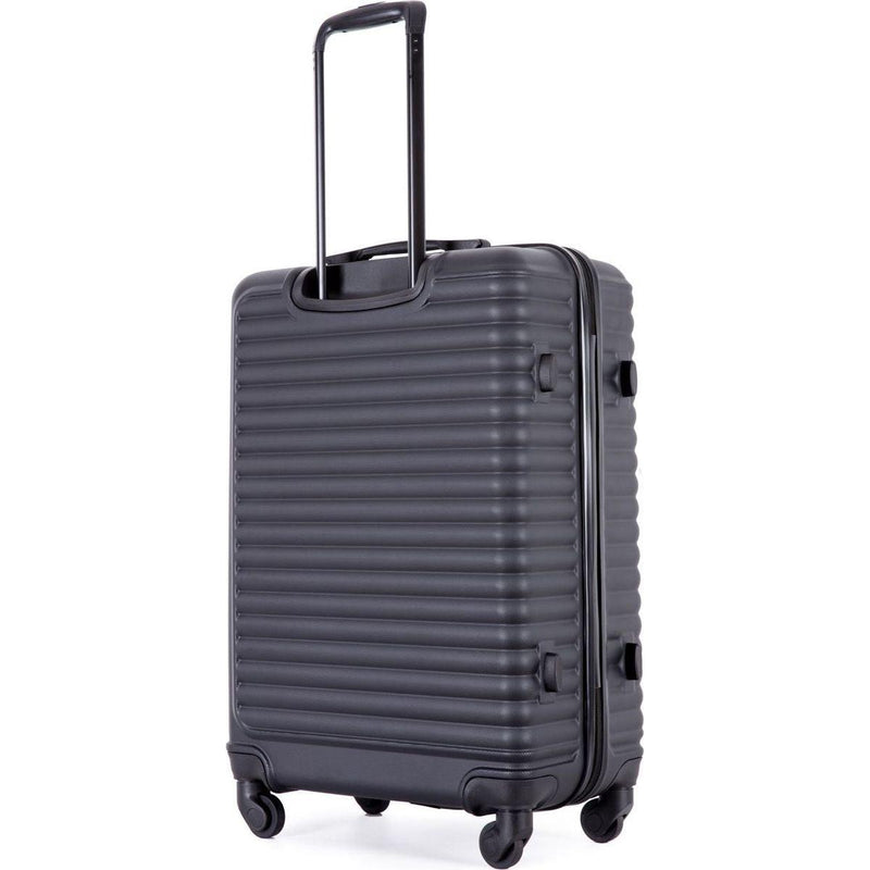 3 Piece Luggage Sets ABS Lightweight Suitcase with Two Hooks, Spinner Wheels, TSA Lock, (20/24/28) Black