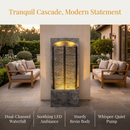 Outdoor Water Fountain Cascading LED Lights 39' H by HouseOfZazla