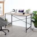 47.2" x 23.6" x 29.6" Metal Frame Home Office Writing Desk - Oak & Black