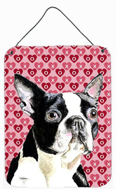 Boston Terrier Hearts Love and Valentine's Day Wall or Door Hanging Prints