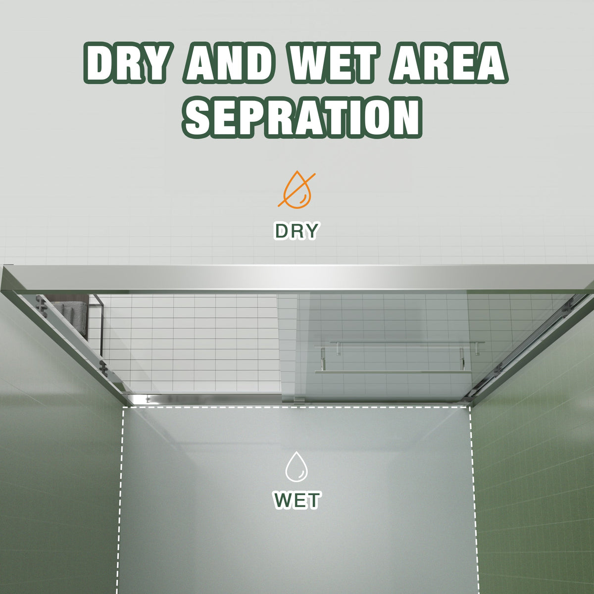 Aluminum Frame Double Sliding Shower Door (56-60"x70"), photo 9 of 10