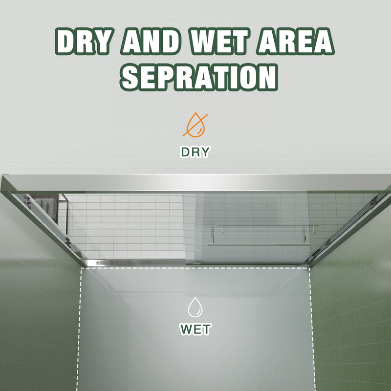 Aluminum Frame Double Sliding Shower Door (56-60"x70"), photo 9 of 10