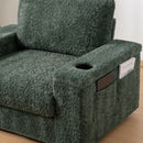 Oversized Chaise Lounge Indoor Rabbit Fur Sofa Bed With Storage Ottoman And Armrests Cup Holders With Deep Seat by HouseOfZazla