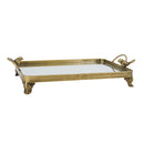 16.3x9.8x3.7" Metal Bird-Accented Mirrored Tray
