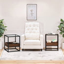 17.72" Modern Coffee Table Side Table With Storage Shelf and Metal Table Legs for Bedroom,Living Room (set of 2)