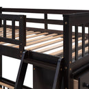 Bunk Bed With 6 Drawers And Flexible Shelves, Bottom Bed With Wheels by HouseOfZazla