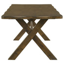 Carbon - Rectangular Dining Table With X Base Design - Brown