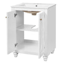 Bathroom Vanity With Ornate Elliptical Motif, Soft Close Hinges by HouseOfZazla