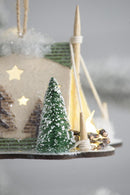Cardboard Lit Tent Christmas Ornaments Set of 6 - Multicolor