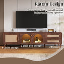 TV Stand With App-Controlled LED Lights, 2 Drawers & Door Storage by HouseOfZazla
