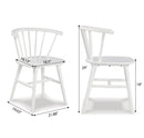 Roundhill - 5 Piece Dining Set, Dining Table With 4 Windsor Chairs - Brown / Antique White by HouseOfZazla