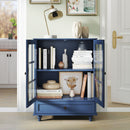 Minimalist Buffet Cabinet With Double Glass Doors And Drawer by HouseOfZazla