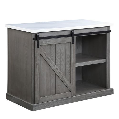 Gauri - Kitchen Island - Marble Top Top & Gray Oak, photo 5 of 7