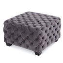 Modern Glam Ottoman With Upholstery And Button Tufted Design