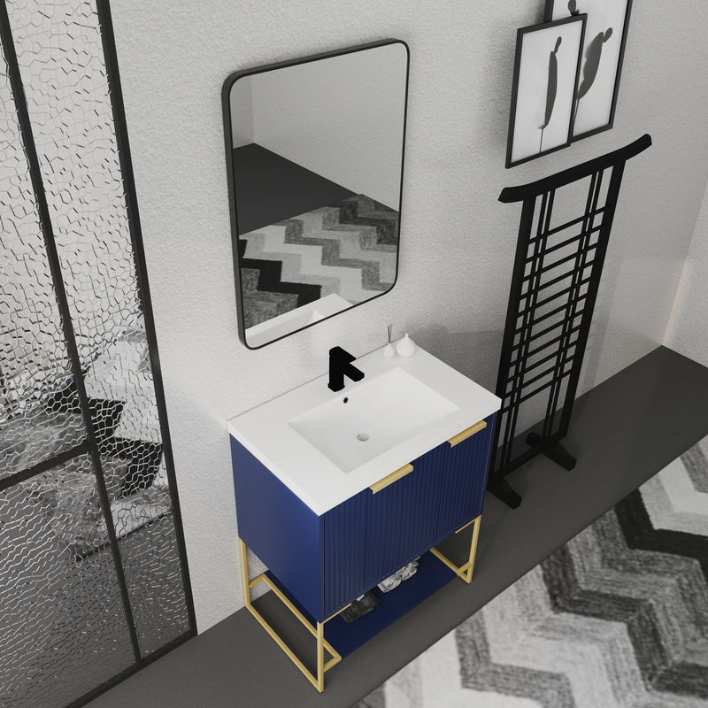 30 Inch Freestanding Bathroom Vanity With Resin Basin,30x18(BVA 01130NB-1)