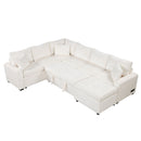 Sectional Sofa Pull-Out Sofa Bed Sleeper With A Storage Ottoman, Three Pillows And Charging Devices For Living Room by HouseOfZazla