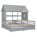 House Platform Beds With 2 Drawers, Side By Side Design