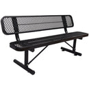 6' Outdoor Steel Bench With Backrest by Unique Piece Furniture