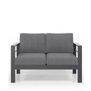 All Weather Patio Loveseat With Thick Cushions - Gray / Gray by HouseOfZazla