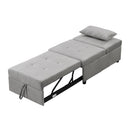 Folding Ottoman Sofa Bed - Gray Fabric by HouseOfZazla