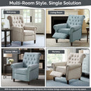 Aidan - Push Back Recliner Chair With Tufted Back And Nailhead Trim - Cream by HouseOfZazla