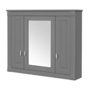 Wall Mounted Bathroom Cabinet With Mirror And 4 Shelves, Rectangular Design - Gray by HouseOfZazla