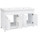 Bathroom Vanity With Double Sinks, 3 Drawers & 4 Doors - White by HouseOfZazla