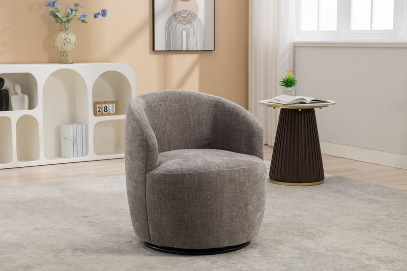 Walker Edison | Chenille Swivel Accent Barrel Chair