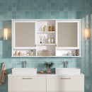 Wall Mount Mirror Cabinet With Adjustable Shelves - White by HouseOfZazla